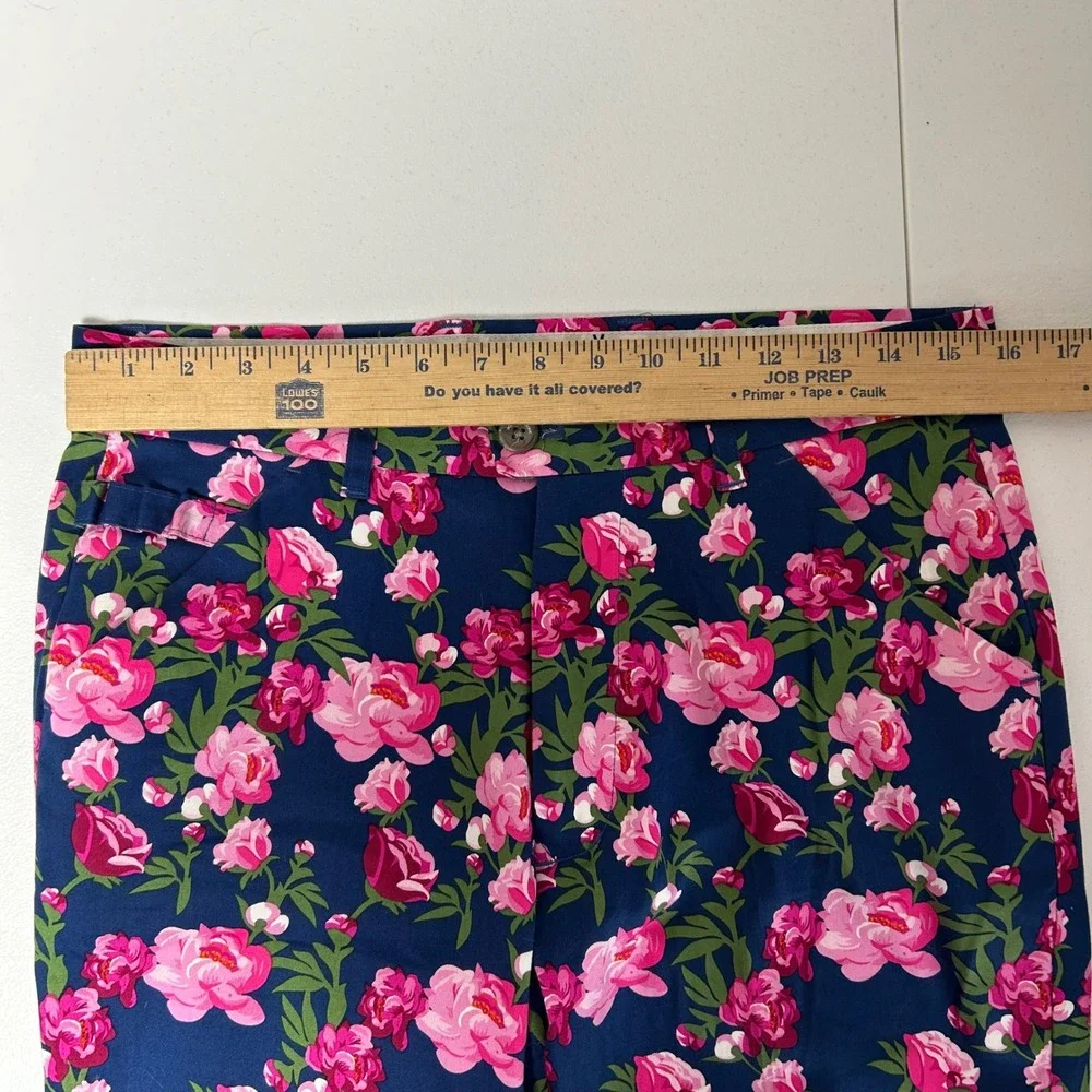 Royal & Awesome Golf Pants Mens 30/30 Navy Pink Peony Floral Print Trousers